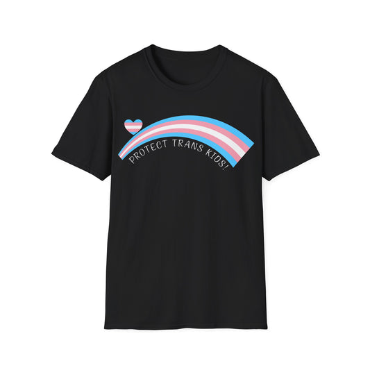 Protect Trans Kids T-Shirt — Transgender Pride Rainbow Tee *white print*