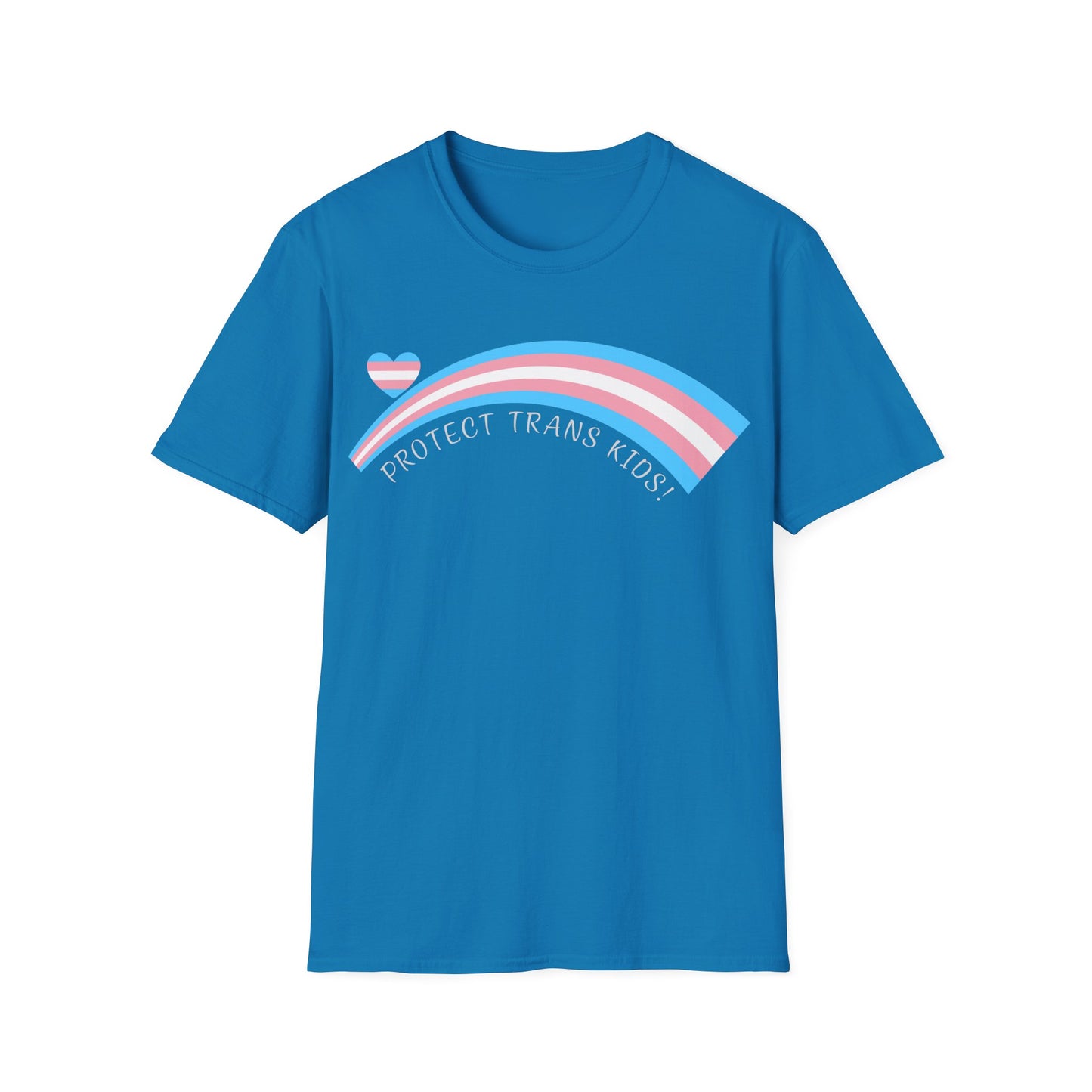 Protect Trans Kids T-Shirt — Transgender Pride Rainbow Tee *white print*