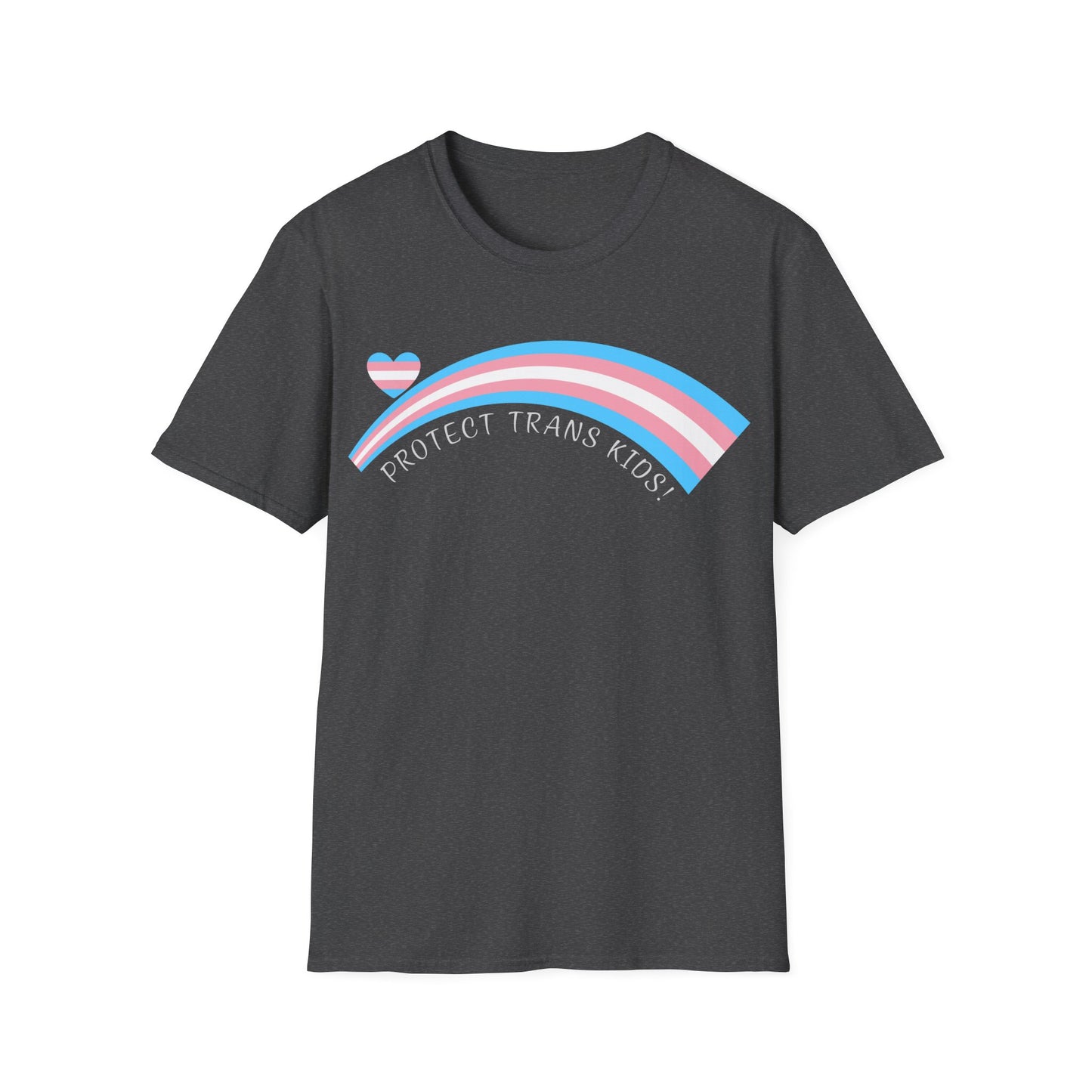 Protect Trans Kids T-Shirt — Transgender Pride Rainbow Tee *white print*