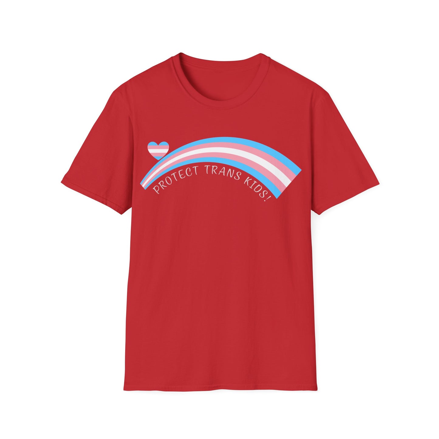 Protect Trans Kids T-Shirt — Transgender Pride Rainbow Tee *white print*