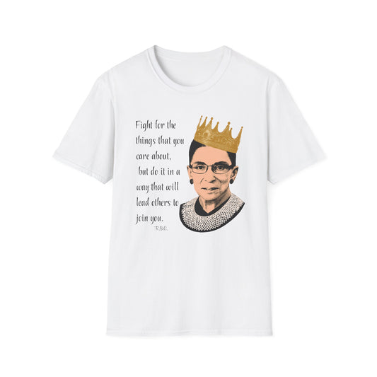Inspirational Crowned Justice T-Shirt — "Fight for the things that you care about" Quote