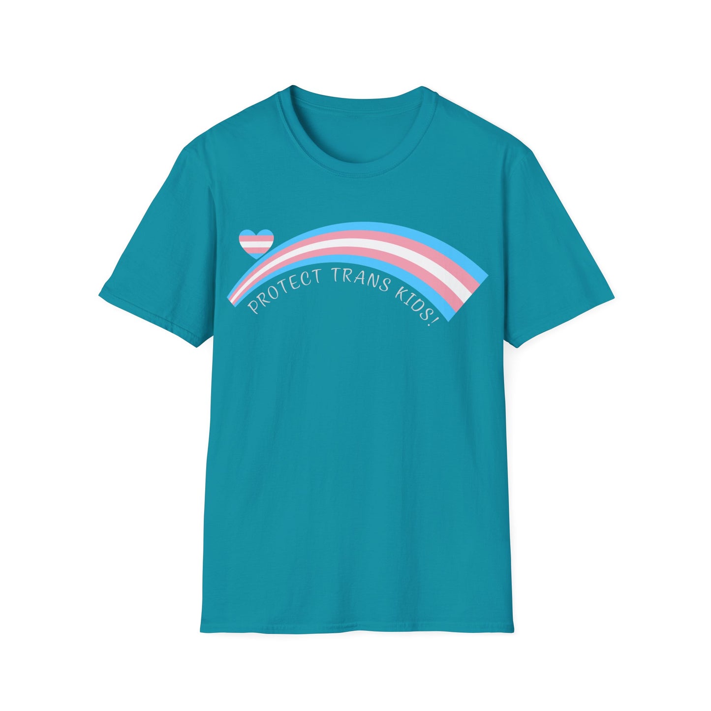 Protect Trans Kids T-Shirt — Transgender Pride Rainbow Tee *white print*