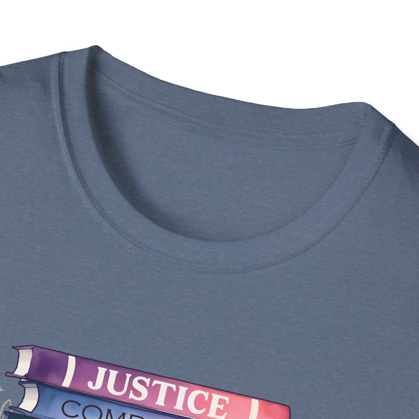 Equality Stack of Books T-Shirt | Pride Colors, Justice Unity Diversity Inclusion