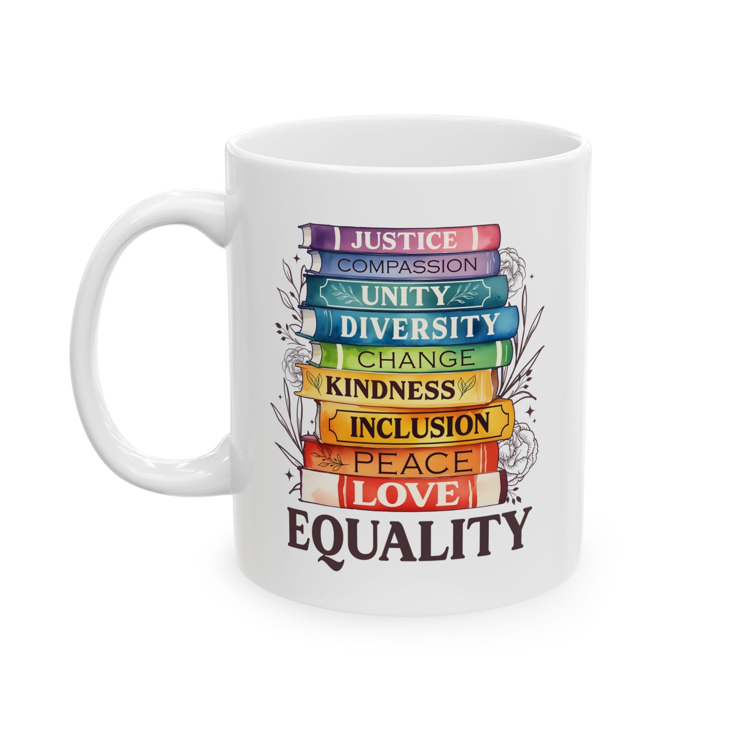 Equality Rainbow Stack Ceramic Mug — LGBTQ+ Pride Coffee Cup
