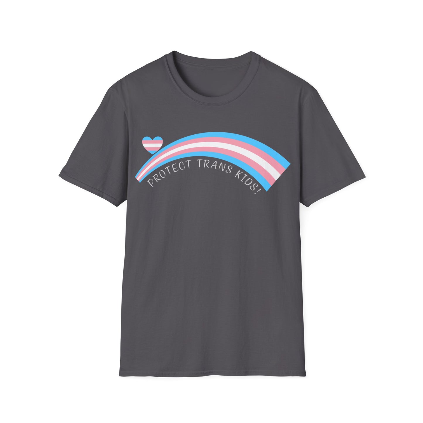Protect Trans Kids T-Shirt — Transgender Pride Rainbow Tee *white print*