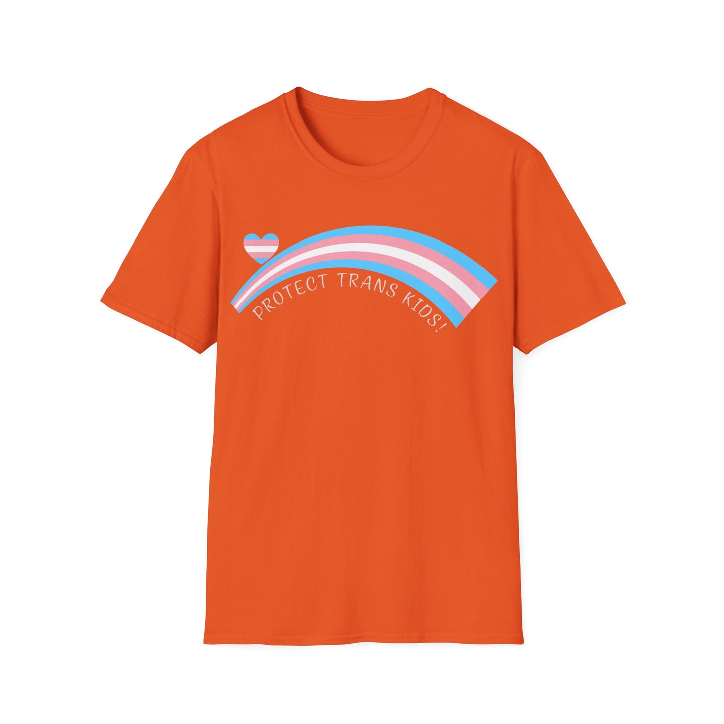 Protect Trans Kids T-Shirt — Transgender Pride Rainbow Tee *white print*
